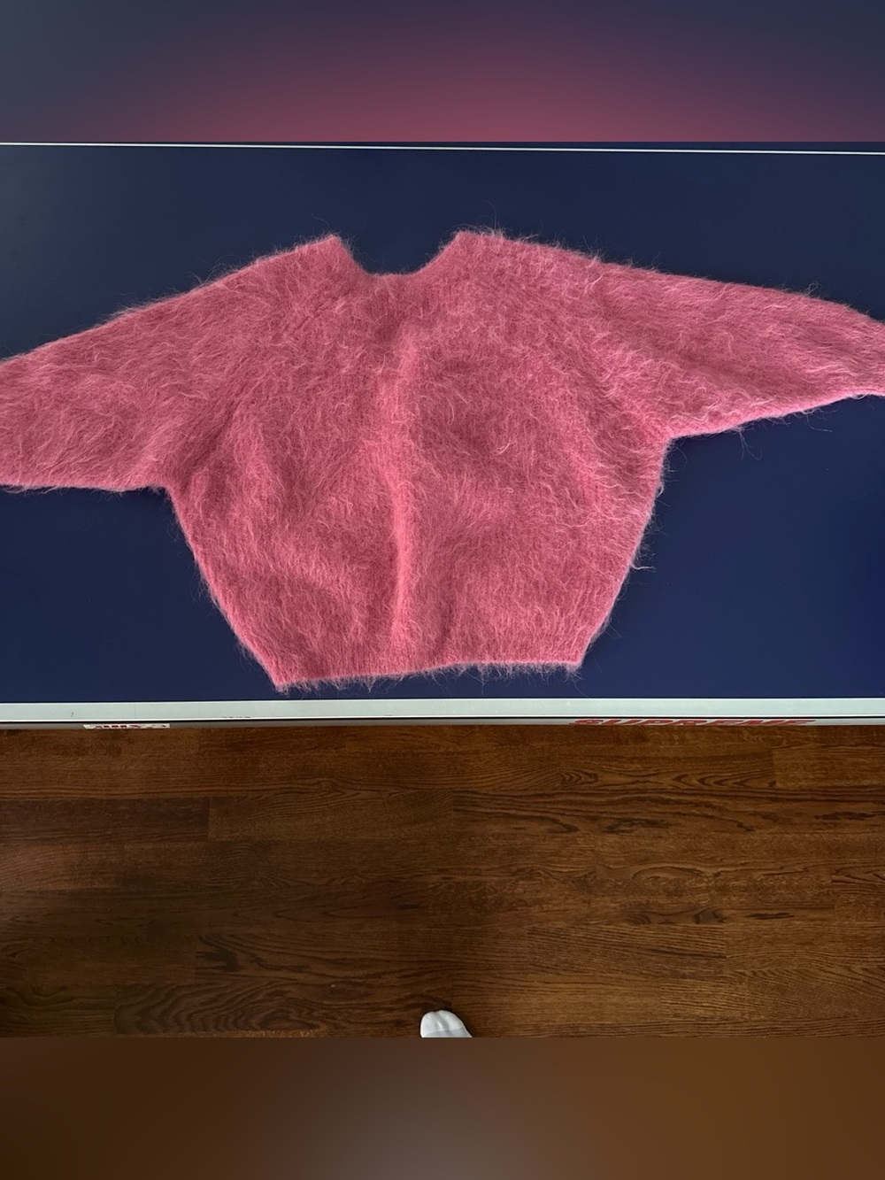 ba&sh Pink Fuzzy Crew-Neck Sweater